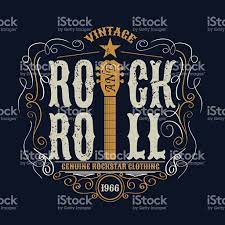 Vintage Rock And Roll Typograpic For T Shirt Tee Rock N Roll Art Vintage Rock Rock And Roll