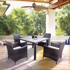 Merax 5 piece outdoor bistro set. Merax 5 Pieces Patio Dining Sets Outdoor Rattan Dining Furniture Sets With 4 Wicker Chairs And Glass Table Beige Cushions Buy Online In Kuwait At Desertcart Com Kw Productid 174069722