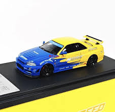 TG FS 1:64 Fast Speed Skyline GTR R34 Spoon Sports Model Diecast Metal Car  New