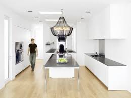 Maple Floor And White Cabinets But Color On The Walls White Modern Kitchen Kitchen Inspiration Modern Kitchen Inspirations