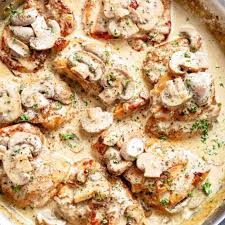 Creamy Garlic Mushroom Chicken Thighs Recipe Mushroom Chicken Food Recipes