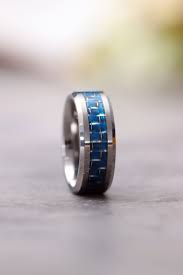 Blue Carbon Fiber Tungsten Engagement Rings Comfort Fit Tungsten Engagement Rings Tungsten Carbide Wedding Rings Black Ceramic Ring