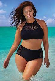 Plus Size Charlatan Bikini High Neck Bikinis Swimsuits For Big Bust Plus Size Bikini