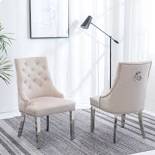 Dining chairs junior dining chairs upholstered chairs folding chairs dining chair underframes & seat shells chair covers chair pads. Knightsbridge Cream Velvet Knocker Back Dining Chair Colour Cream