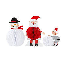 Talking Tables Waiting For Santa Honeycomb Friends Christmas Decorations 3 Pack Multicol Friend Christmas Christmas Party Centerpieces Honeycomb Decorations