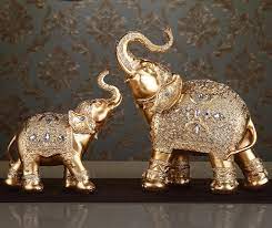 It symbolizes power, wisdom, strength, fertility, protection of the home!!antique style statue with the trunks facing. 29cm Large Top Business Office Efficacious Feng Shui Talisman Protection Money Drawing Gold Elephant Art Sculpture Statue Money Gold Statue Sculpturemoney Talisman Aliexpress