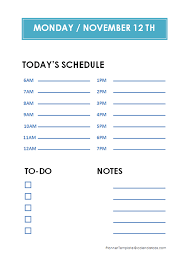 daily hourly planner template free printable templates