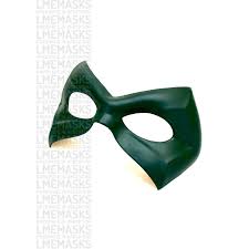 Green Arrow Leather Mask Dark Green Comic Oliver Queen Robin Etsy Leather Mask Green Arrow Mask