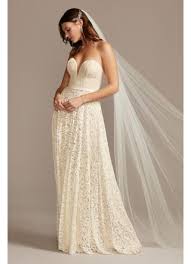 Depending on your body type, venue of your wedding, activities of the day and, most importantly, your preference, you can choose the gown of your dreams. Sweetheart Plunge Lace Wedding Dress With Sash David S Bridal