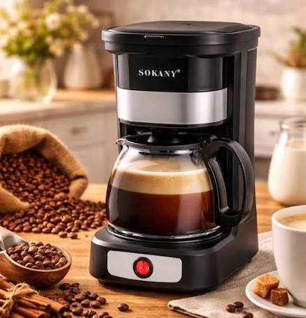☕ Cafetera Sokany 6 Tazas Cafetera eléctrica Sokany con capacidad para 6  tazas, ideal para preparar café rápido y delicioso en casa u oficina. ☕  Café rápido ⚡ Alta potencia 🍶 6