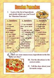 Maybe you would like to learn more about one of these? Russian Pancakes Recipe Esl Worksheet By Maria