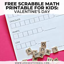 Blue multiplication math games worksheet. Valentine S Day Scrabble Math Free Printable And Next Comes L Hyperlexia Resources