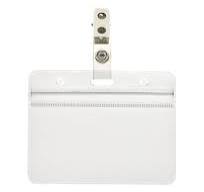 Foska Clear Office Plastic Name Badge Holder With Clip