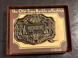 PERSONALIZED “Roger” BELT BUCKLE BY ODEN INC. RARE VINTAGE