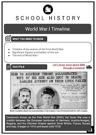 Wordsearch history culture world war 1 canada. World War I Timeline Facts Worksheets Key Events Significance