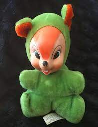 Vintage Rubber Faced Plush By Oneeda Doll Co Green Squirrel Mouse Chipmonk 7 Ebay Rubber Face Dolls Squirrel