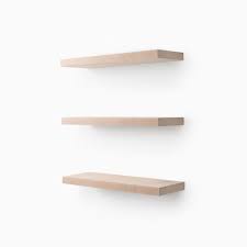 Aksel Solid Floating Shelf System Raw Unfinished Smooth Alder Oak Floating Shelves Floating Shelves Shelves