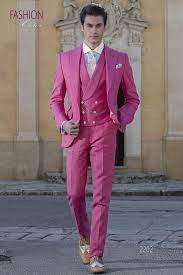 50, pantalone regular con tasche alla carrettiera tg. Abito Da Cerimonia Uomo Estivo Puro Lino Fucsia Ottavio Nuccio Gala