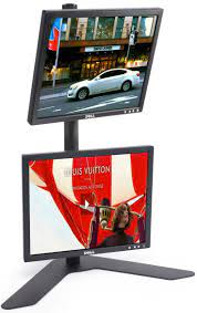 Desktop Dual Monitor Stand For Screens 13 27 Adjustable Height Black Monitor Stand Dual Monitor Stand Flat Screen Display
