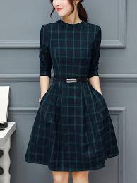 Women Casual Dress Vintage Dresses Birthday Dress For Girls In 2020 Casual Dresses For Women Checks Fashion Casual Dresses