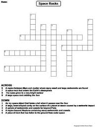 This Crossword Puzzle On Space Rocks Is A Fun Vocabulary Review For Students And Contains The Following Kindergarten Worksheets Asteroid Belt Crossword Puzzle