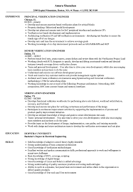 verification engineer resume samples