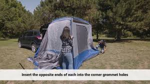 Made with your convenience and comfort in mind, this outdoor portable shelter is spacious, private, and easy to set up.compatible with all suv, cuv, and minivan makes and models, the napier sportz tent converts your vehicle into a mobile rv within minutes. Napier Sportz Suv Tent With Screen Room Model 84000 Overview Youtube