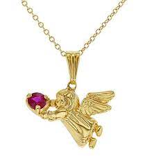 18k Gold Plated Guardian Angel Heart Hot Pink Pendant Baby Girl Kids 16 Details Can Be Found By Clic Pink Heart Pendant Brass Pendant Necklace Baby Necklace