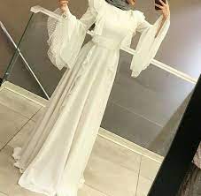 Genc Tesettur Beyaz Elbise Modelleri Photo In 2020 Islamische Kleidung Kleidung Kleider