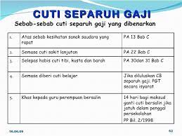 Cuti sangat berguna menjaga kesehatan mental karyawan. Perintah Am Bab C Cuti