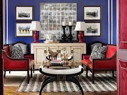 Decorating With Color Red White And Blue Red White And Blue Goes Bold And Sophisticated In This Living Room Blue Interior Design Home Interior Design