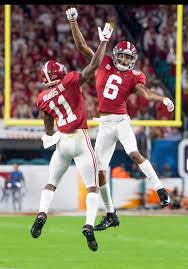 New york (wiat) — alabama's devonta smith has won the heisman trophy, ousting teammate mac jones, florida's kyle trask and clemson's trevor lawrence. Alabama Wide Receivers Henry Ruggs Iii 11 And Devonta Smith 6 Celebrate Ruggs Touchdown Catch In Alabama Crimson Tide Football Alabama Football Alabama