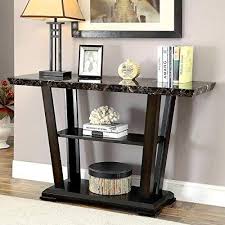 Brown Wood With Shelved And Faux Marble Top Sofa Table Contemporary Console Table Furniture Wood Sofa Table