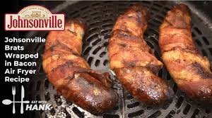 How do you cook brats in an air fryer? Johsonville Brats Wrapped In Bacon Air Fryer Recipe Youtube