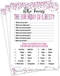 The more questions you get correct here, the more random knowledge you have is your brain big enough to g. Amazon Com 30 Who Knows The Birthday Girl Best Game Cards For Child Or Teen Fun And Easy Game For Party Or Sleepover Girl Birthday Supplies Activity Decorations Toys Games