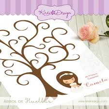 Árbol de huellas para la primera comunión personalizado con dibujo de niño o niña con ramo de globos. Arbol De Firmas O Huellas Para Comuniones Todo Primera Comunion
