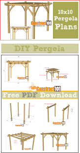 10x10 Pergola Plans Pdf Download Construct101 Pergola Plans Diy Pergola Plans Outdoor Pergola