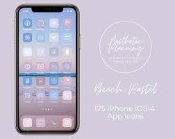 Ios Icon Lifetime All Access Pack Pastel Beach Iphone Ios14 Etsy App Icon App Covers Iphone Apps