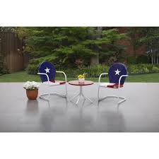 Browse the selection at patiofurniture.com for all types of outdoor furniture. Mainstays Retro Bistro Metal Patio Set 3 Piece Texas Themed Walmart Com Walmart Com