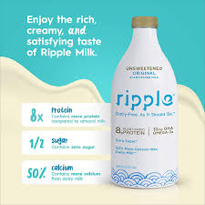 8g of protein per serving; Buy Ripple Pea Milk Original Unsweetened 48 Oz Online In Italy B074kl78z9