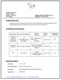 Example Of Resume Formats Page 1 Sample Resume Format Resume Format For Freshers Job Resume Format