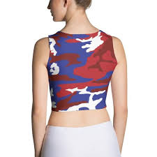 Dominican Republic Camouflage Womens Fitted Crop Top