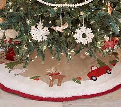 Woodland Icon Tree Skirt Pottery Barn Christmas Tree Pottery Barn Christmas Kids Christmas Ornaments