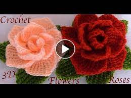 Como hacer flores a ganchillo. Como Hacer Flores Rosas 3d Con Hojas A Crochet Paso A Paso En Punto Tunecino Tejido Tallermanual Hojas En Crochet Rosas De Ganchillo Tutorial De Flor Ganchillo