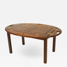 English regency style (19/20th century) brown lacquered tray top coffee table with decorative floral design and a black lacquered and gilt double faux bamboo leg base. English Georgian Style Mahogany Folding Tray Top Coffee Table