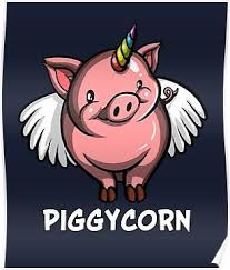 Piggycorn Pig Poster By Nikolay Todorov Unicorn Pig Cute Pigs Funny Pigs