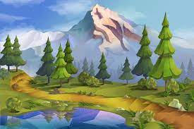 Nature Landscape Vector Background Landscape Background Nature Illustration Nature Vector