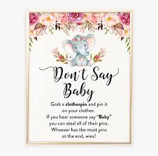 Be sure to read the instructions at the bottom! Elephant Baby Shower Games Don T Say Baby Printable My Water Broke Baby Shower Game Printable Hd Png Download Transparent Png Image Pngitem