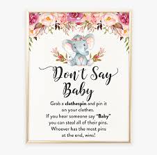 Below you'll find word templates to help you print out your own stylish invitations. Elephant Baby Shower Games Don T Say Baby Printable My Water Broke Baby Shower Game Printable Hd Png Download Transparent Png Image Pngitem