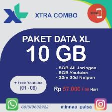 Paket internet xl ini kita bisa chatting sepuasnya di whatsapp, line dan bbm ditambah bonus browsing facebook dan twitter. Inject Kuota Internet Murah Paket Data Xl Xtra Combo 10 Gb Minaa Pulsa